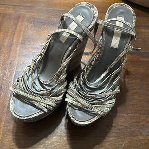 Nude / Tan Printed Laurol Strappy BCBG MaxAzria platform Sandal